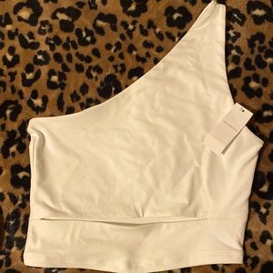 Abercrombie & Fitch Solid White One Should Crop Top